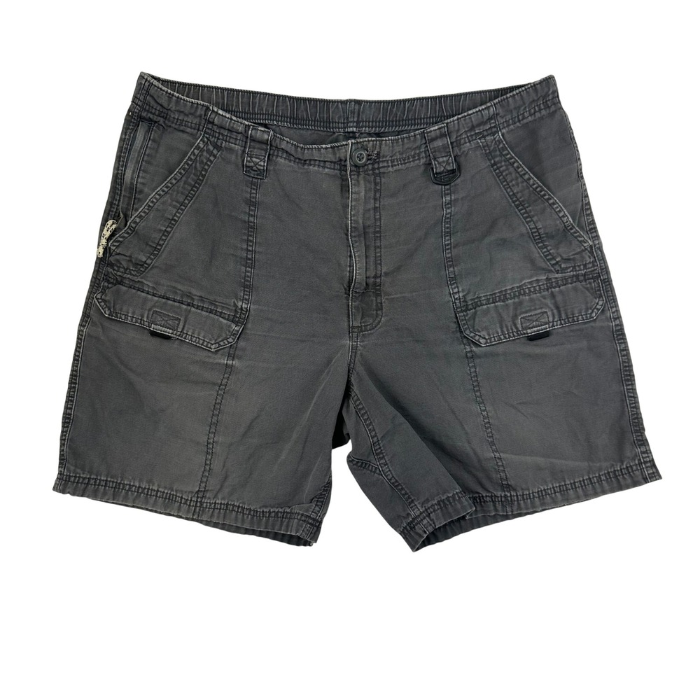 Wrangler Cargo Shorts Mens Relaxed 39 Grey Utility Gorpcore Canvas Cotton